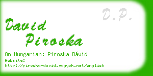 david piroska business card